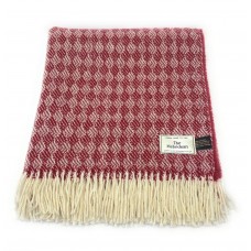 100% Wool Blanket/Throw/Rug Red & Cream Celtic Check Design